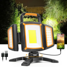 SYLSAR 30W Rechargeable Work Light, 3000 Lumen Magnetic Work Light Battery Powered, Waterproof Portable Cordless Job Site Lighting for Construction
