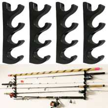 Fishing Rod Storage Rack Holder, Horizontal wall rod mounts With Screws, sturdy and easy to install - Hold 8 Fishing Rods, Holds spinning reels and