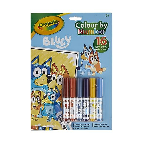 Colour by Numbers - Bluey (Includes 16 Colouring Pages and 6 Mini ...