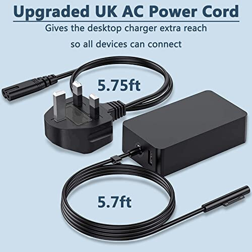 Surface Pro Charger, 65W Microsoft Surface Pro Charger Compatible for Surface Pro 8/Pro X/Pro 7/Pro 6/Pro 5/Pro 4/Pro 3,Surface Laptop1/2/3/,Surface 1