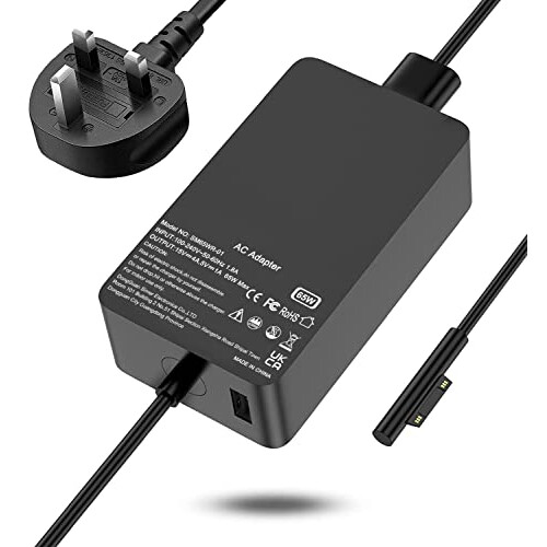 Surface Pro Charger, 65W Microsoft Surface Pro Charger Compatible for Surface Pro 8/Pro X/Pro 7/Pro 6/Pro 5/Pro 4/Pro 3,Surface Laptop1/2/3/,Surface