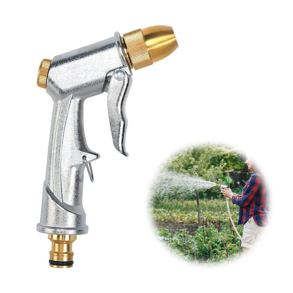 Heavy Duty Metal Garden Hose Nozzle 100% Heavy Duty Metal Water Gun Garden Hose Spray Gun Hose Spray Gun Metal for Car & Pet Washing, Plants Watering,