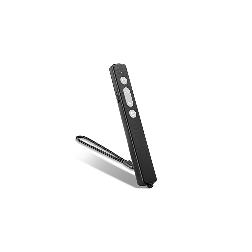 Presentation Clicker Pointer with Lanyard, 100M Wireless Presenter Remote PPT PowerPoint Clicker, 2.4GHz Presentation Pointer Slide Advancer for Mac