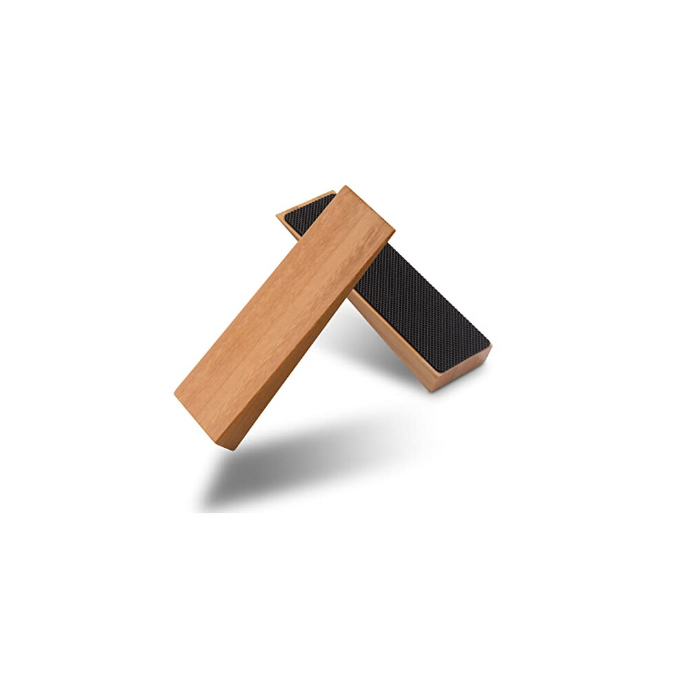 Bamboo Door Stoppers Non-Slip – Set of 2 Wooden Door Stop – Fixed Door Stopper Base with Rubber – Door Wedges for All Types of Doors – Door