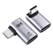 Combo-Pack 40Gbps Right Angle USB C Adapter Kit with 240W PD (90 Degree USB C Adapter) in Black - Thunderbolt 4, USB4, Thunderbolt 3 Port Compatible
