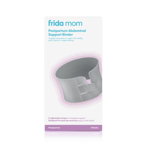 Postpartum Abdominal Support Binder, Vaginal Delivery & C-Section Recovery, 9" High Adjustable Compression Wrap
