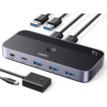 Ugreen USB 3.0 Switch 2x USB-A Eingang, 3x USB-A + 1x USB-C Ausgang