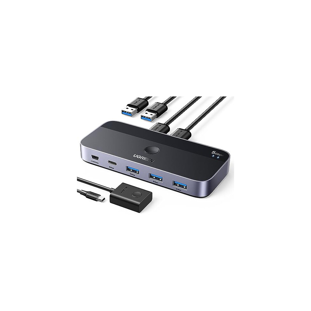 Usb 3.0 Switch 2 Computers Sharing Usb C & A Devices, 4 Port Usb Switcher Sharing Keyboard And Mouse, Printer/Scanner Usb Switch Hub For Two Computers 6941876217052