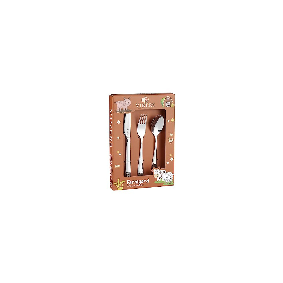 Farmyard 3 Pce Kids Cutlery Set