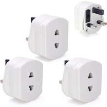 3PCS Shaver Adaptor Plug UK Charger Adapter, EU/US to UK Plug Travel Adapter, 2 Pin To 3 Pin Adapter Plug UK EU/US to UK Plug Adaptor, for Shaver