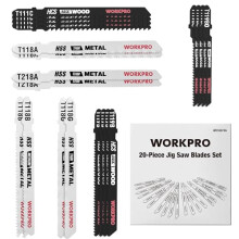 20-Piece Jigsaw Blades Set, T-Shank Jig Saw Blade for Wood and Metal, Compatible with Bosch, Dewalt, Ryobi, Makita and Many More
