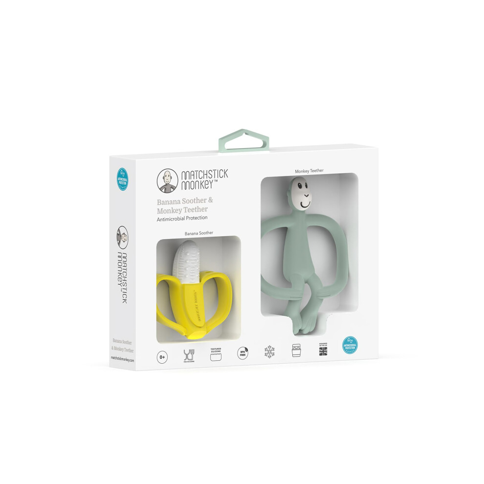 Matchstick Monkey Baby Teether Set - Banana & Monkey - Multi - Image 2