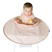 Coverall Baby Weaning Bib & Tray Kit. Highchair Mat Surround Attaches to Highchair Tray with Feeding Bib with Sleeves. Attaches to Highchairs.