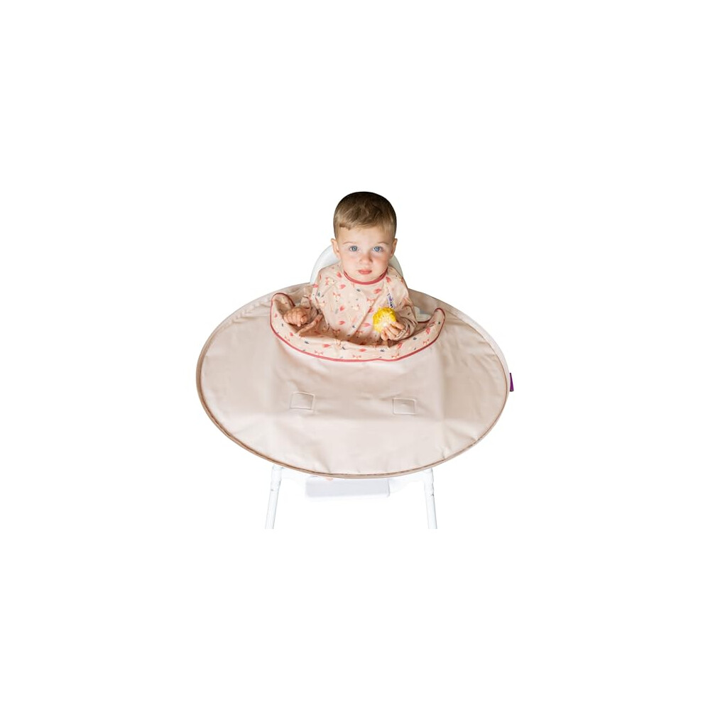 Coverall Baby Weaning Bib & Tray Kit. Highchair Mat Surround Attaches To Highchair Tray With Feeding Bib With Sleeves. Attaches To Highchairs. Tidy Tot