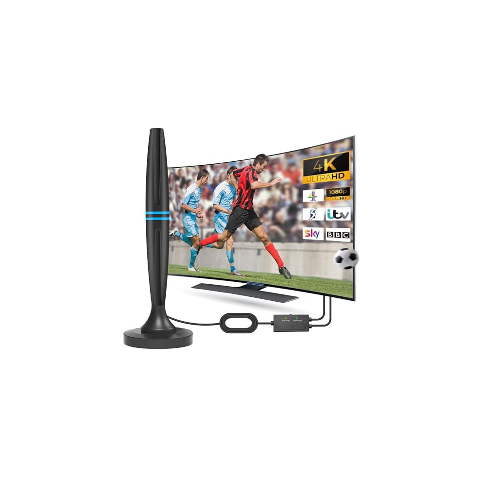 TV Aerial Indoor, TV Aerial 250+ Miles Range,TV Strongest Signal Booster Amplifier, HDTV Antenna 4K 1080P Ultra For All TV