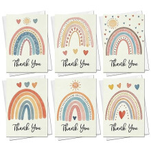Thank You Notes Pack of 28 - Rainbow Thank You Notes - For Weddings, Baby Showers, Parties, Family Friends Work Colleagues – 7 Different Designs