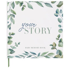 Baby Record Book & Scrapbook | Watercolour | 132 Page Baby Memory Book & Photo Record Album Gift for Newborn Baby Boy & Girl, Great For Expecting Mums