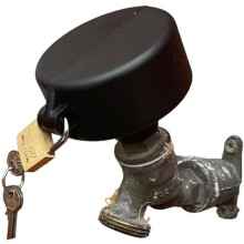 Outside Tap Lock - Prevents Unwanted Use of Outdoor Taps Water Thief Deterrent Includes Padlock (1 Tap Lock) (1 Pack)