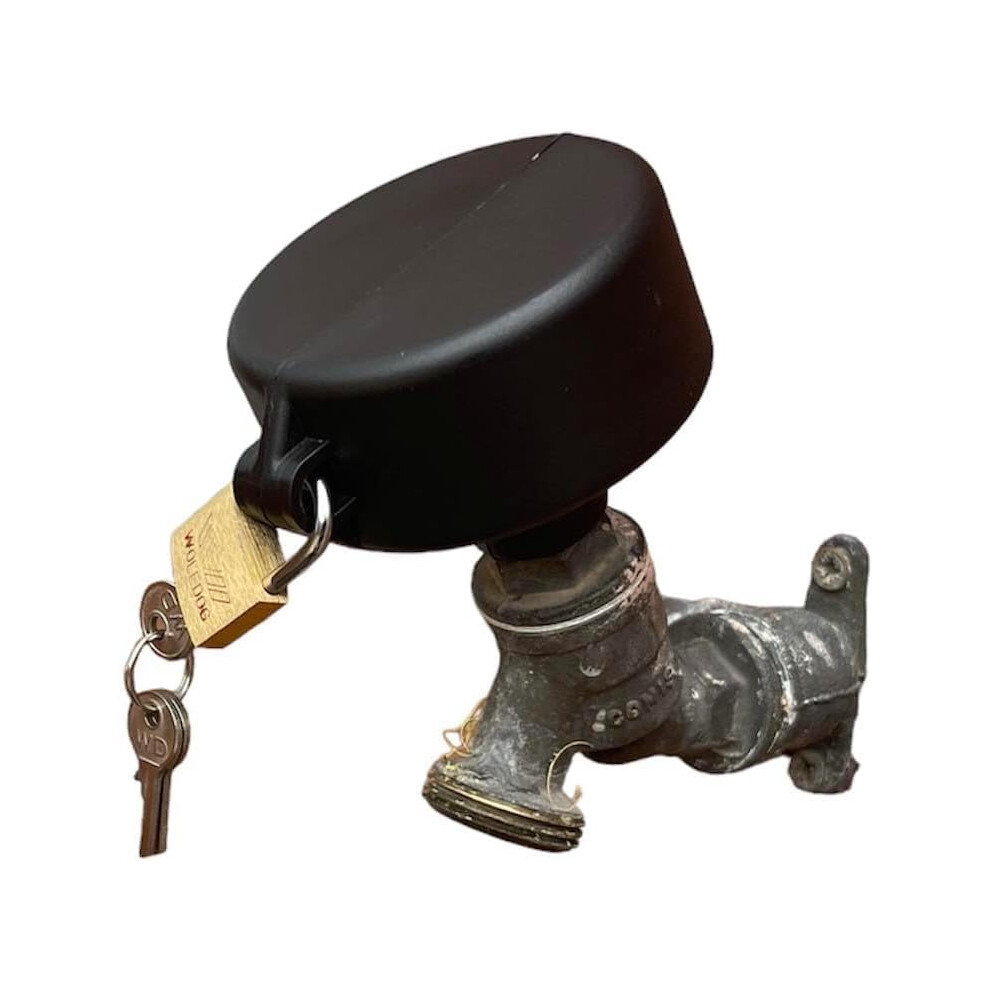 Outside Tap Lock - Prevents Unwanted Use of Outdoor Taps Water Thief Deterrent Includes Padlock (1 Tap Lock) (1 Pack)