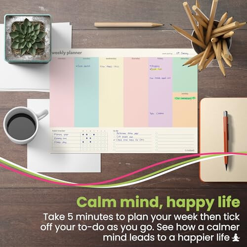 Weekly Planner Pad with To Do and Habit Tracker (A4 Weekly Planner) 1