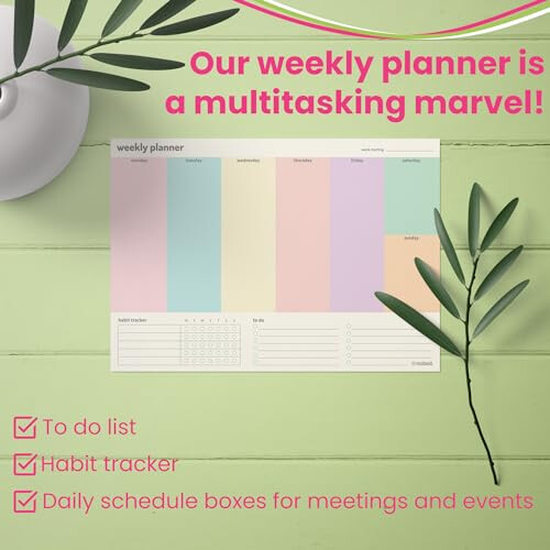 Weekly Planner Pad with To Do and Habit Tracker (A4 Weekly Planner) 2
