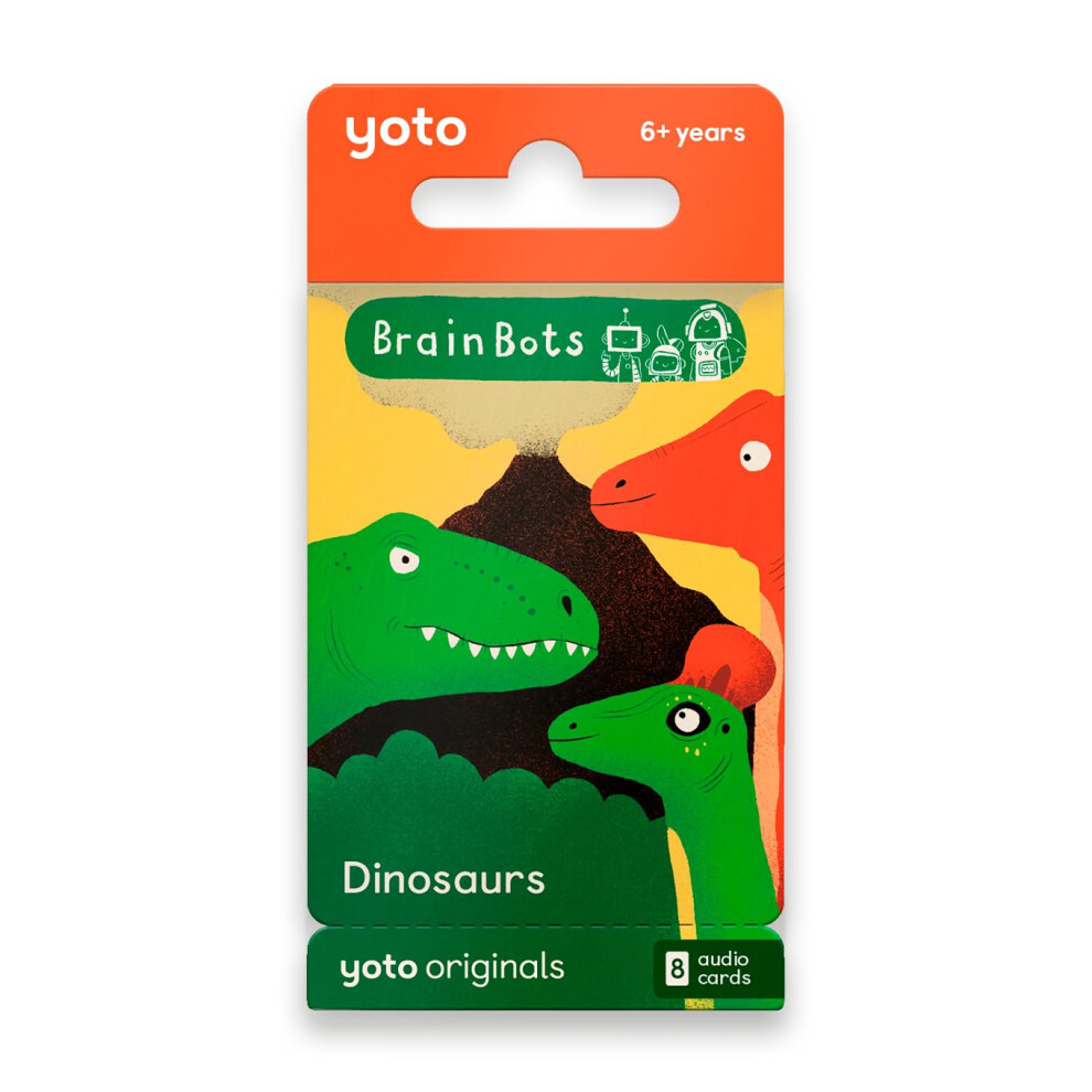 Brainbots: Dinosaurs – 8 Kids Audiobook Cards For Use With Player & Mini All-In-1 Audio Player, Educational Screen-Free Listening With Fun Stories 5060924439978