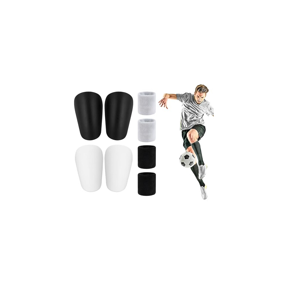 2 Pair Mini Shin Pads Football, Small Shin Guards Boys Mens, Lightweight Compact Ultimate Comfort Shinpads for Kids Junior Adult Girls with 2 Pair