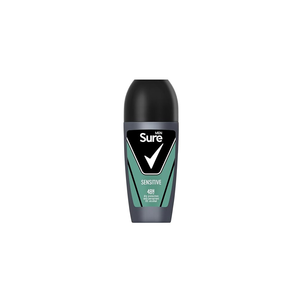 Sure Men Sensitive Antiperspirant Roll On 48H Sweat & Odour Protection, 12x50ml - Image 8