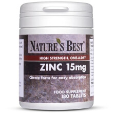 Supercharge Your Immunity: High-Strength Zinc 15mg, 180 Tablets, 6-Month Supply | Nutritionist-Recommended, Highly Absorbable Citrate Form | Small,
