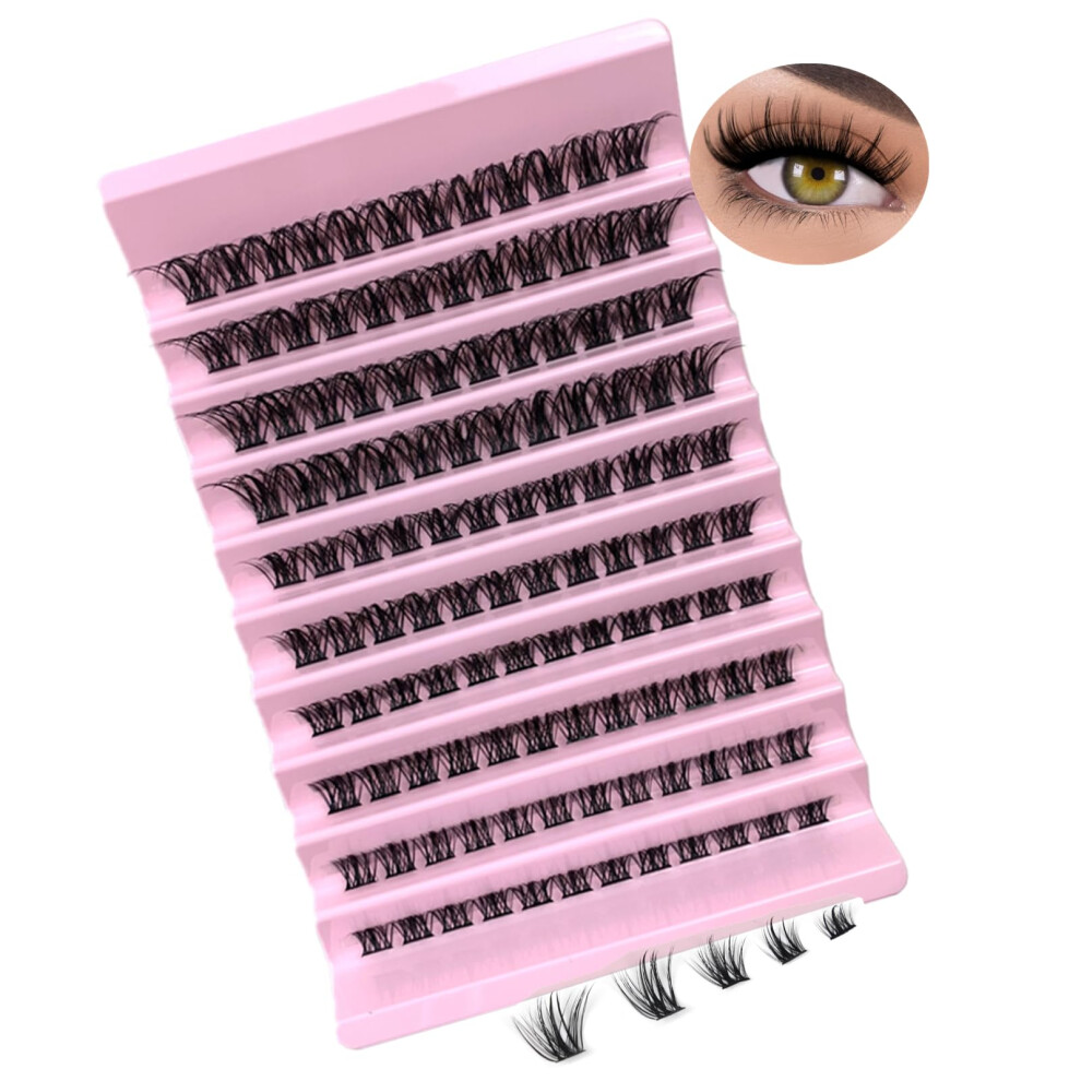 120PCS Cluster Lashes Natural Individual Eyelashes,DIY Lash Extension 8-16MM Natural Look Wispy Lash Clusters Reusable Super Thin Band Soft &