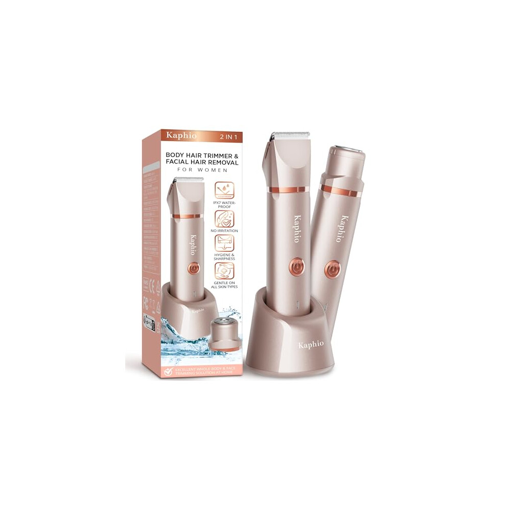 Photos - Shaver Electric Bikini Trimer Women: 2 in 1 IPX7 Waterproof Wet & Dry Use Body Hair Trimmer and Facial Hair Remover - Rechar