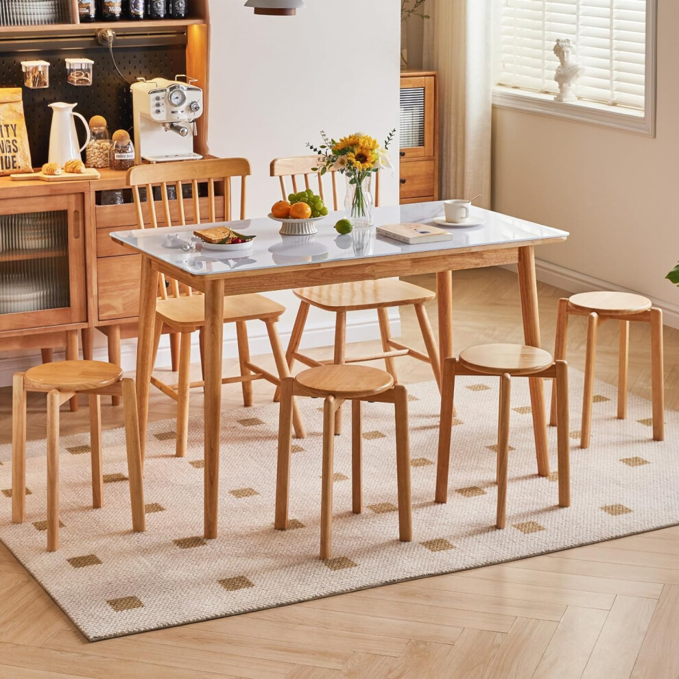 4PCS Anti Slip Round Stools Modern Footpads Kitchen Dining Chair