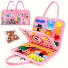 (Pink) Busy Board Montessori Toys For Girls & Boys Gifts, Sensory Toys For Toddlers