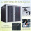 Outsunny Outsunny 2-Bin Corrugated Steel Rubbish Storage Shed w/ Locking Doors Lid Unit 2