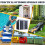 Outsunny Outsunny 2-Bin Corrugated Steel Rubbish Storage Shed w/ Locking Doors Lid Unit 5