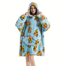(Pizza, 90 cm/35.43 in) Wearable Blanket Hoodie For Women Comfy Wearable Blanket With Pockets