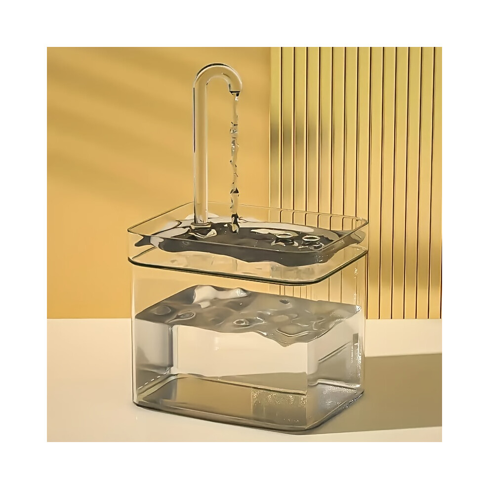 Xylfly (Transparent) 1.5L Cat Water Fountain Usb Power Pet Water Dispenser Cat Drinking Fountain