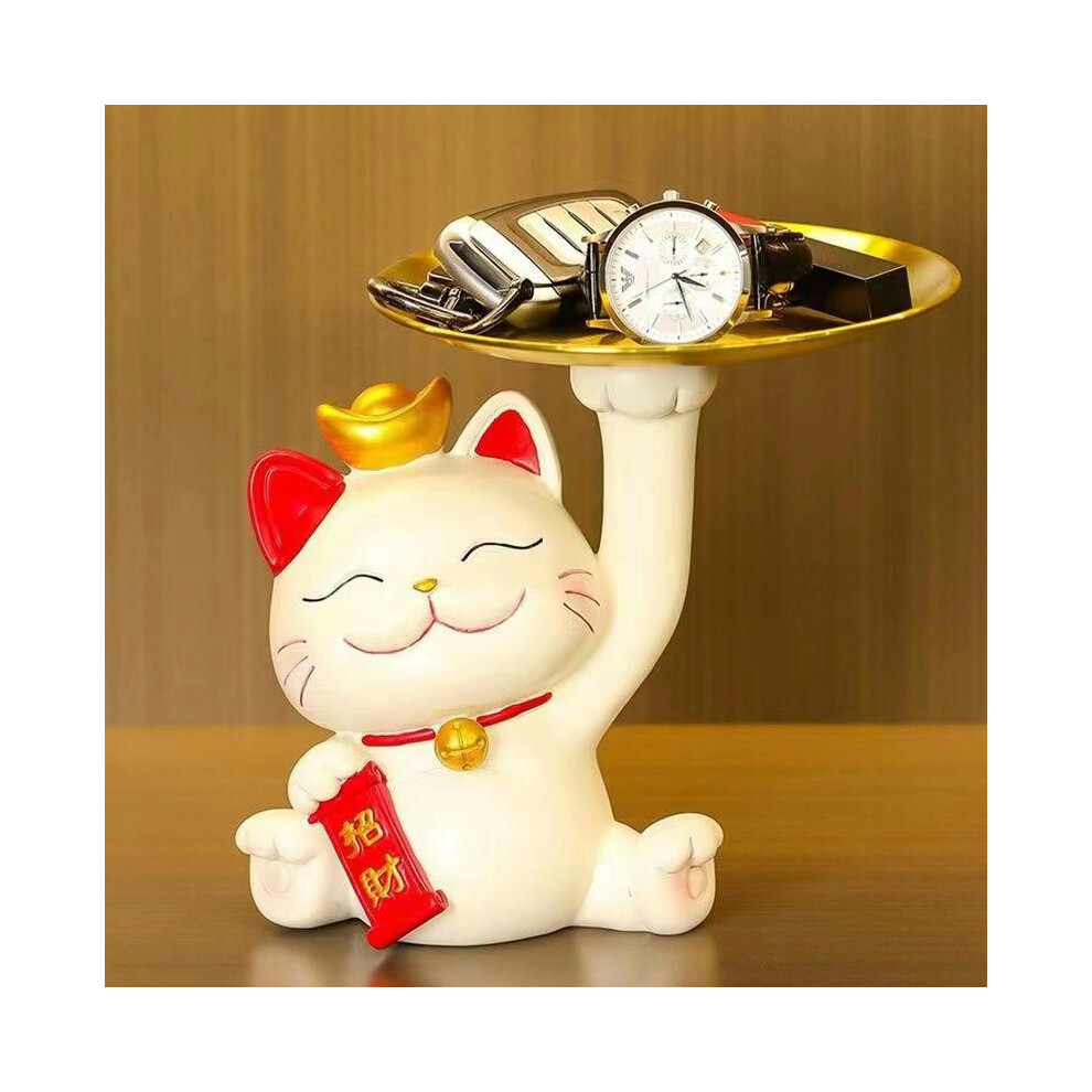 (Cat alone) Creative Fortune Cat Home Swing Jewelry Living Room Porch Relocation Decoration Desktop Key Snack Storage Small Substance