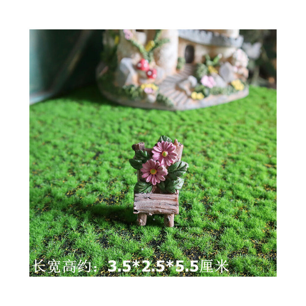 (Model 4 Pink Flower Single Chair) ZN0W Wholesale 100 Acres Of Jiajia Fun Rural Retro Ancient Mini -Arched Bridge Arch Micro Landscape Small Ornament