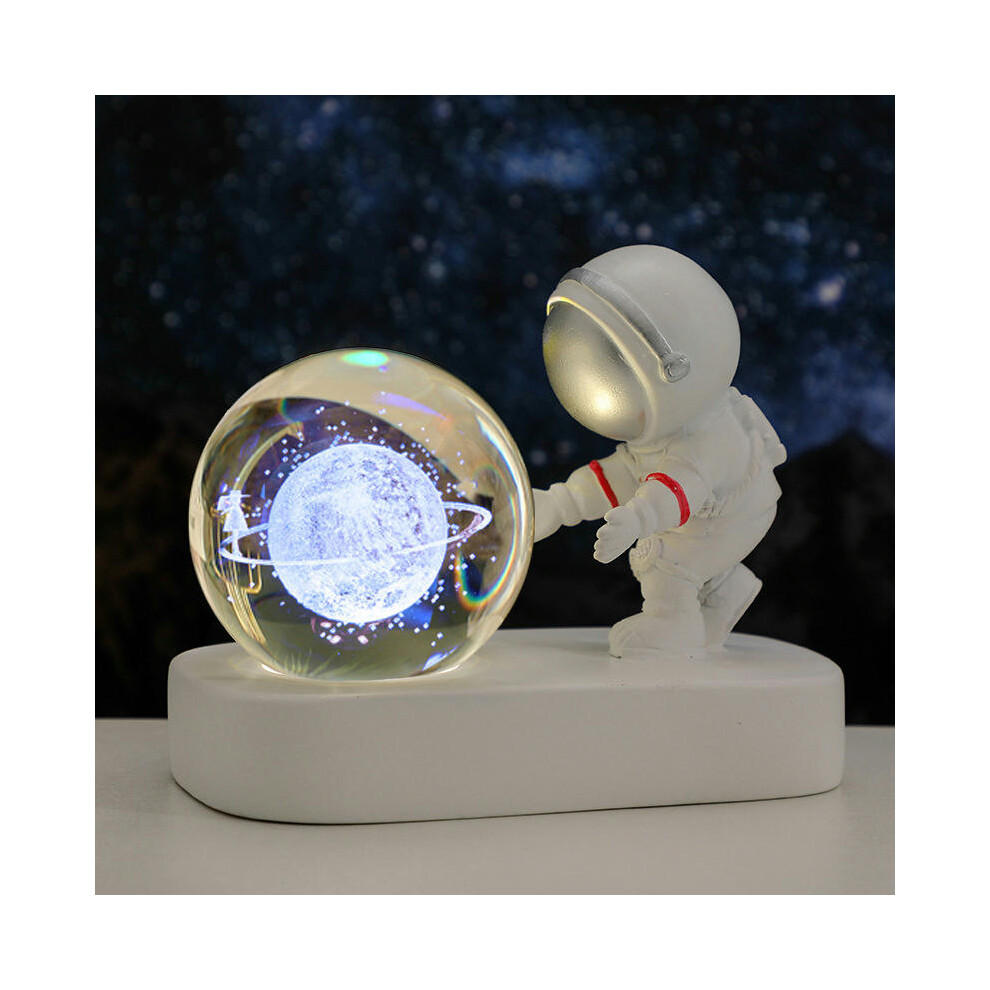 (Love Astronaut Moon Girl (Cai Guang)) Creative Astronaut's Night Lantern Crystal Ball Lights Light Desktop Small Locker Room Decoration Birthday Gift