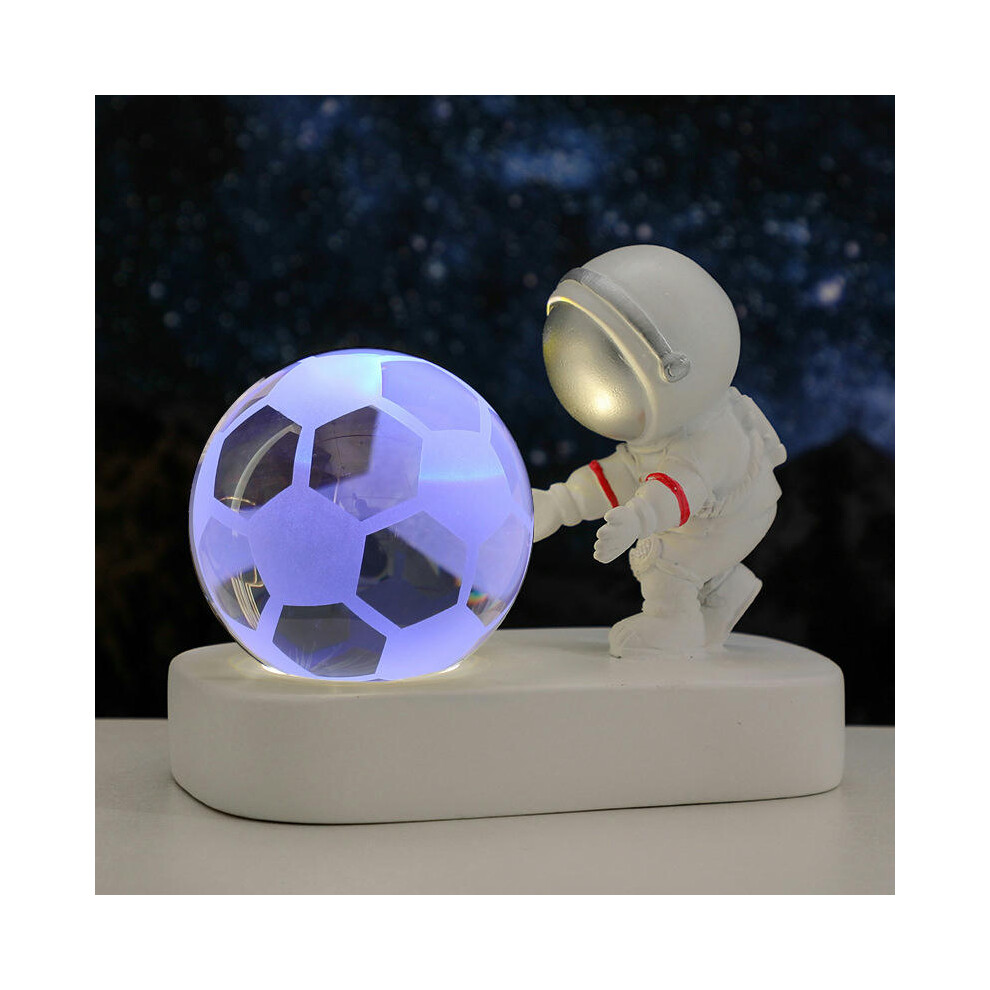 (Love astronaut football (color light)) Creative Astronaut's Night Lantern Crystal Ball Lights Light Desktop Small Locker Room Decoration Birthday Gif