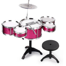 (Red, Oversized Drum Set) Kids Jazz Drums Set For Toddlers Toughs Knock-resistant Drums Kit Detachable Drums Instrument