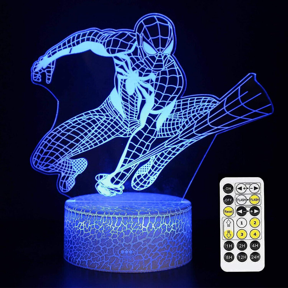 Superhero 3d Night Light,spiderman Toys For Boys, Fun Mens Gadget Gifts Ideas, Party Christmas Birthday Favours Gift For Kids Girls Boys (spider