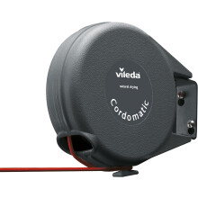 Vileda Cordomatic Retractable Washing Line - 15m, Wall-Mount Outdoor Clothes Line, Red, Holds 15 kg