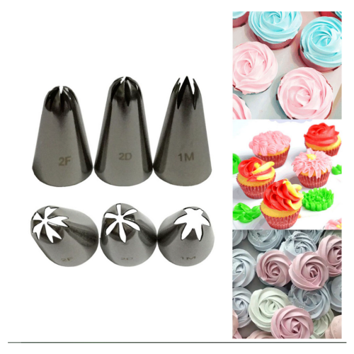 ​​3pcs 1M 2D 2F Cake Piping Tips Piping Nozzles
