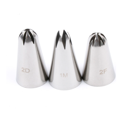 ​​3pcs 1M 2D 2F Cake Piping Tips Piping Nozzles 1