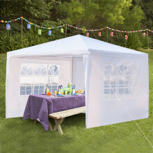 3x3m Garden Waterproof Gazebo Marquee Party Wedding Tent Canopy W/ 3Sides