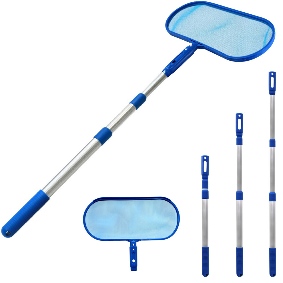 Janoon Swimming Pool Debris Leaf Skimmer Mesh Net 3 Way Cleaning & Telescopic Pole