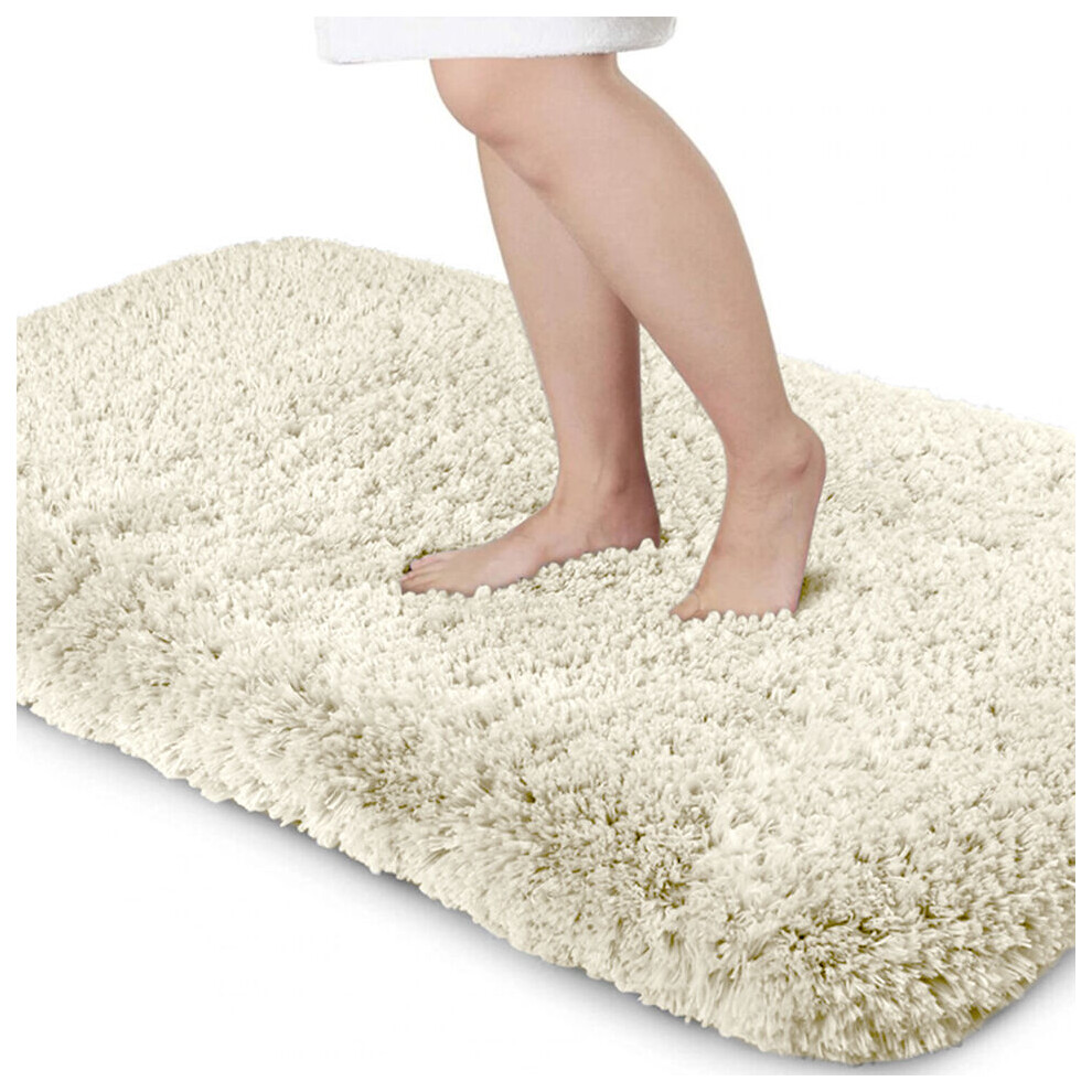 (Cream, 60 X 110 cm) Fluffy Rugs Anti-Slip Large Shaggy Rug Super Soft Mat Living Room Bedroom Carpet