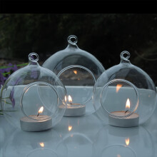 (6pcs 10cm) 6pcs/set Hanging Globes Orbs Tea Light Candle Holders Wedding Decorations